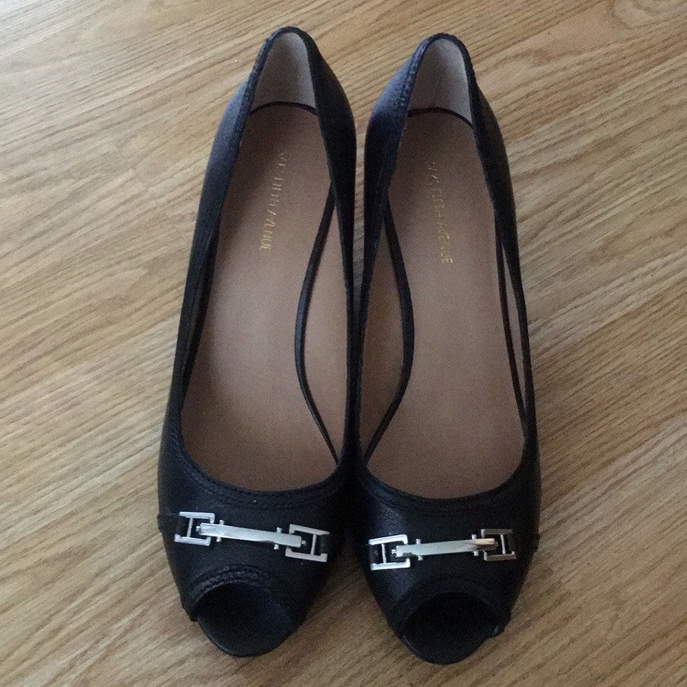 Saks Fifth Avenue Peep Toe Wedge Brand New